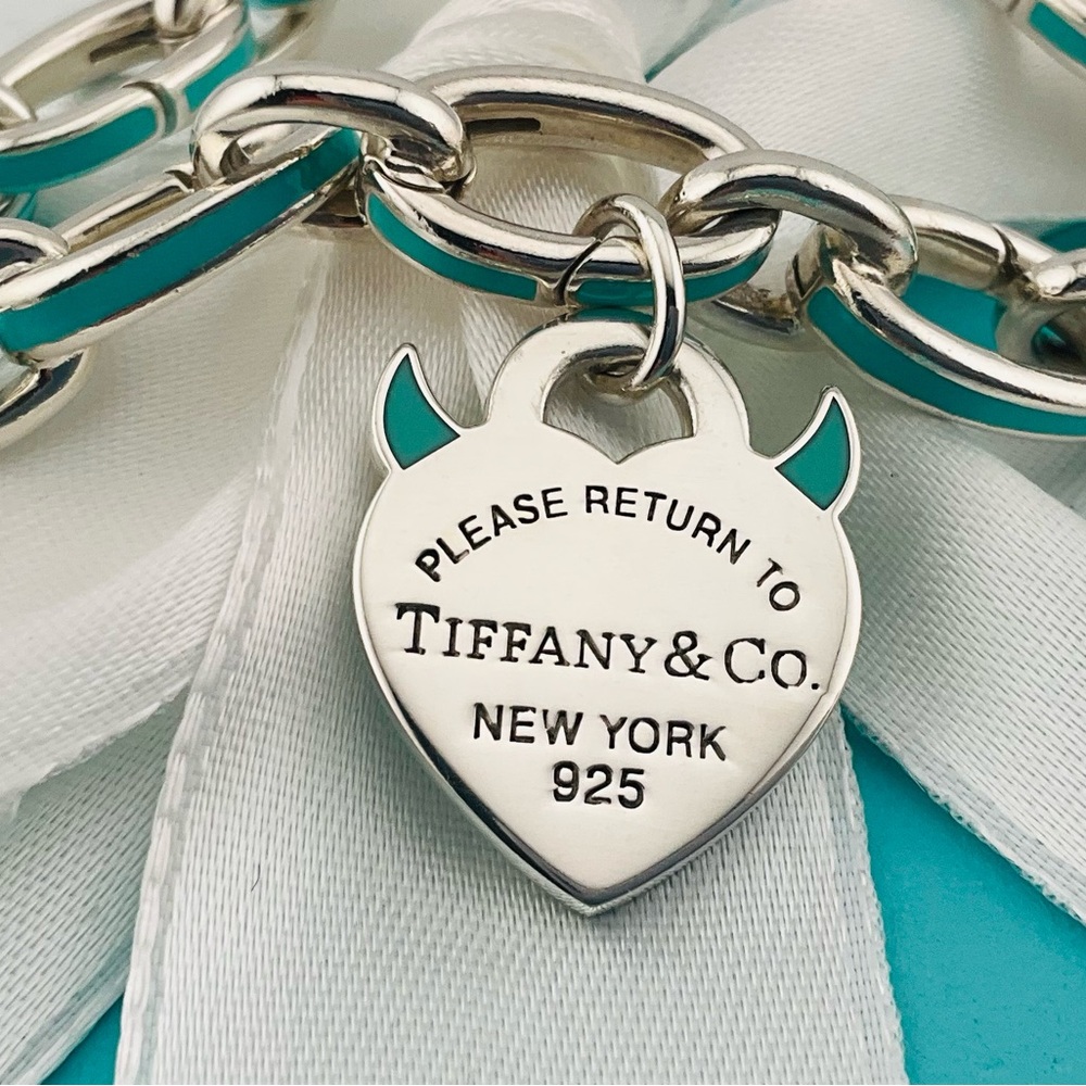 Tiffany Blue Enamel Devil Charm/ Pendant